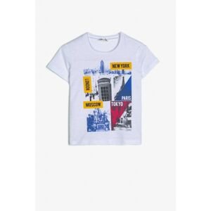 Koton Ecru Boy's Written Printed T-Shirt