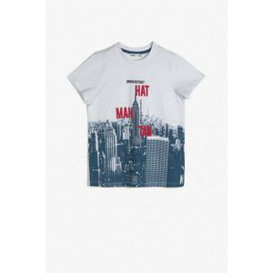 Koton Ecru Boy's Written Printed T-Shirt