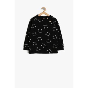 Koton Black Baby Boy Button Detailed Sweatshirt
