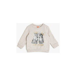 Koton Ecru Baby Printed Sweatshirt