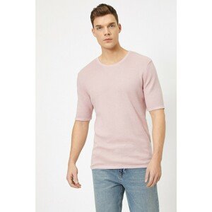 Koton Men's Pink Crew Neck Sweater