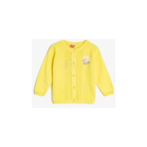 Koton Baby Girl Yellow Button Detailed Knitwear Cardigan