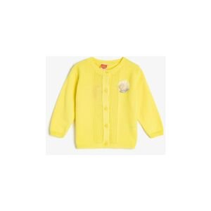 Koton Baby Girl Yellow Button Detailed Knitwear Cardigan