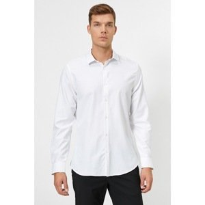 Koton Men's Black Long Sleeve Basic Cotton Shirt