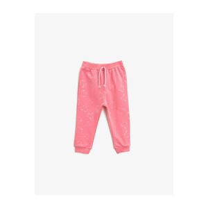 Koton Girl Pink Cotton Tie Waist Basic Sweatpants