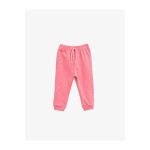 Koton Girl Pink Cotton Tie Waist Basic Sweatpants