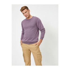 Koton Purple Cotton Crew Neck Sweater