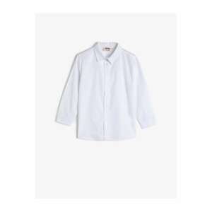 Koton Boy Classic Collar Basic Ecru Shirt