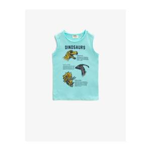 Koton Boy Blue Printed Cotton Crew Neck Singlet