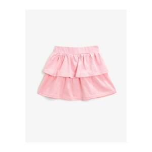 Koton Girl Pink Layered Cotton Skirt