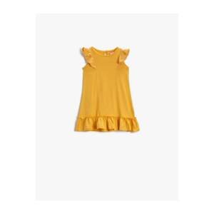 Koton Baby Girl Yellow Ruffled Dress Cotton