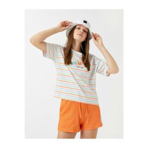 Koton Striped T-Shirt Printed Cotton