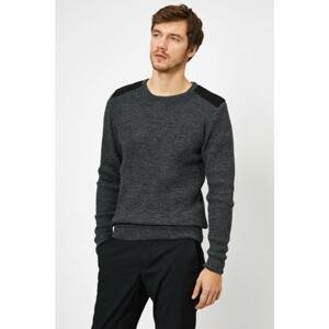 Koton Men's Gray Shoulder Detailed Knitwear Sweater