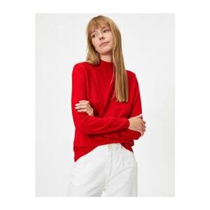 Koton Women's Red Long Sleeve Turtleneck Sweater