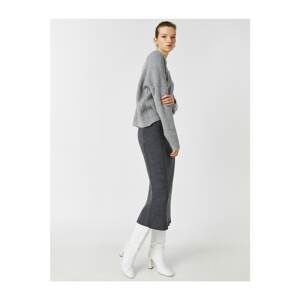 Koton Women's Gray Knitwear Skirt