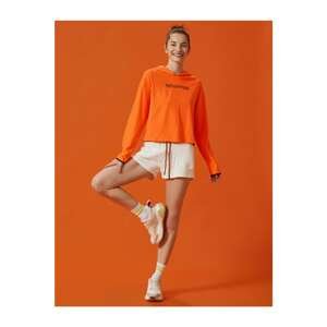 Koton Women's Orange Hoodie Sweatshirt