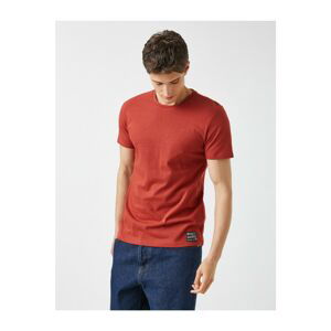 Koton Men's Cinnamon Crew Neck T-Shirt Basic Cotton