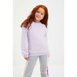 Trendyol Lilac Basic Girls' Knitted Thick Sweatshirt with Fleece inner