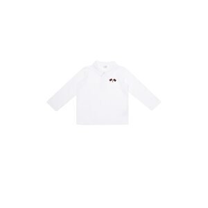 Trendyol White Embroidered Boy Knitted Polo Neck T-shirt