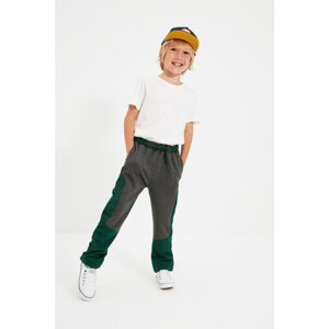 Trendyol Anthracite Color Block Boy Knitted Thin Sweatpants