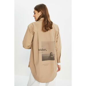 Trendyol Beige Shirt Collar Tunic