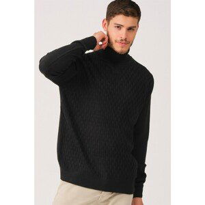 V0212 DEWBERRY MALE TURTLENECK SWEATER-BLACK