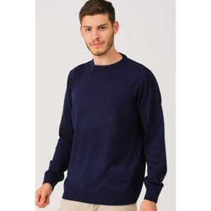 V0091 DEWBERRY MALE BATTAL OVERSIZE SWEATER-INDIGO