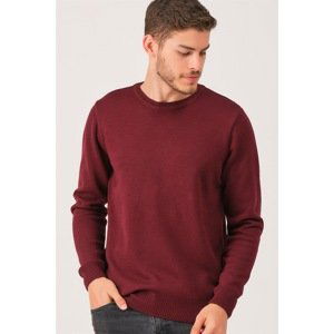 V0035 DEWBERRY MEN'S ROUNDNECK SWEATER-BURGUNDY