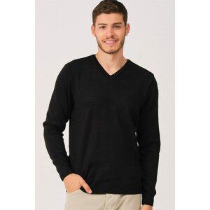 V0036 DEWBERRY MALE V-NECK SWEATER-BLACK