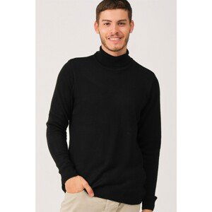 V0037 DEWBERRY TURTLENECK MALE SWEATER-BLACK