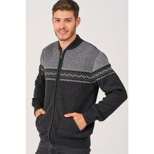 V0087 DEWBERRY ZIPPERED MALE SWEATER-ANTHRACIC