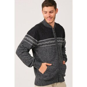 V0087 DEWBERRY ZIPPERED MEN'S SWEATER-SMOKED