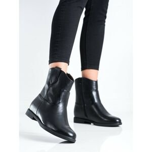 J. STAR BLACK COWBOY BOOTS ON THE WEDGE