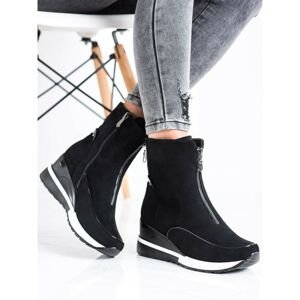HIGH BLACK ANKLE BOOTS VINCEZA
