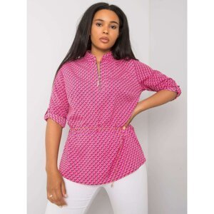 Plus size pink patterned blouse