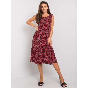 RUE PARIS Black and red floral dress