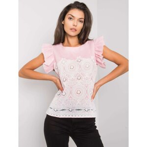 Pink blouse with an ornamental print