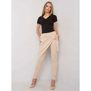 Light beige women's sweatpants with tie