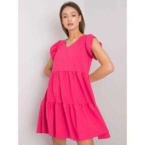 RUE PARIS Pink dress with ruffles