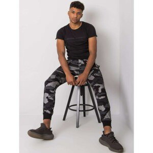 Black and silver men's patterned sweatpants