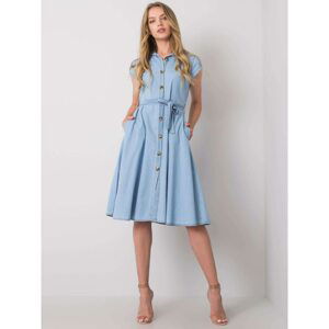 RUE PARIS Light blue cotton dress