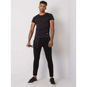 Men's black cotton sweatpants