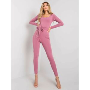 Dusty pink jumpsuit with tie