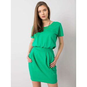 RUE PARIS Green dress with belt