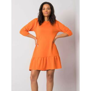 RUE PARIS Orange dress with a frill