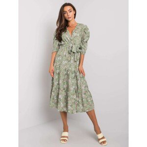 RUE PARIS Green midi dress