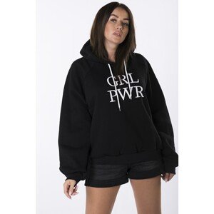 hoodie with embroidered slogan