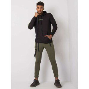 Khaki cotton sweatpants for men