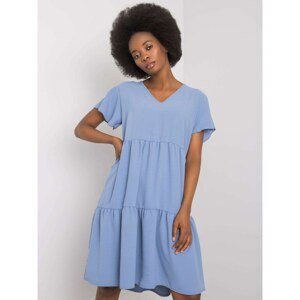 RUE PARIS Lady's blue dress with frill