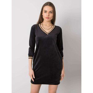 RUE PARIS Black velor dress